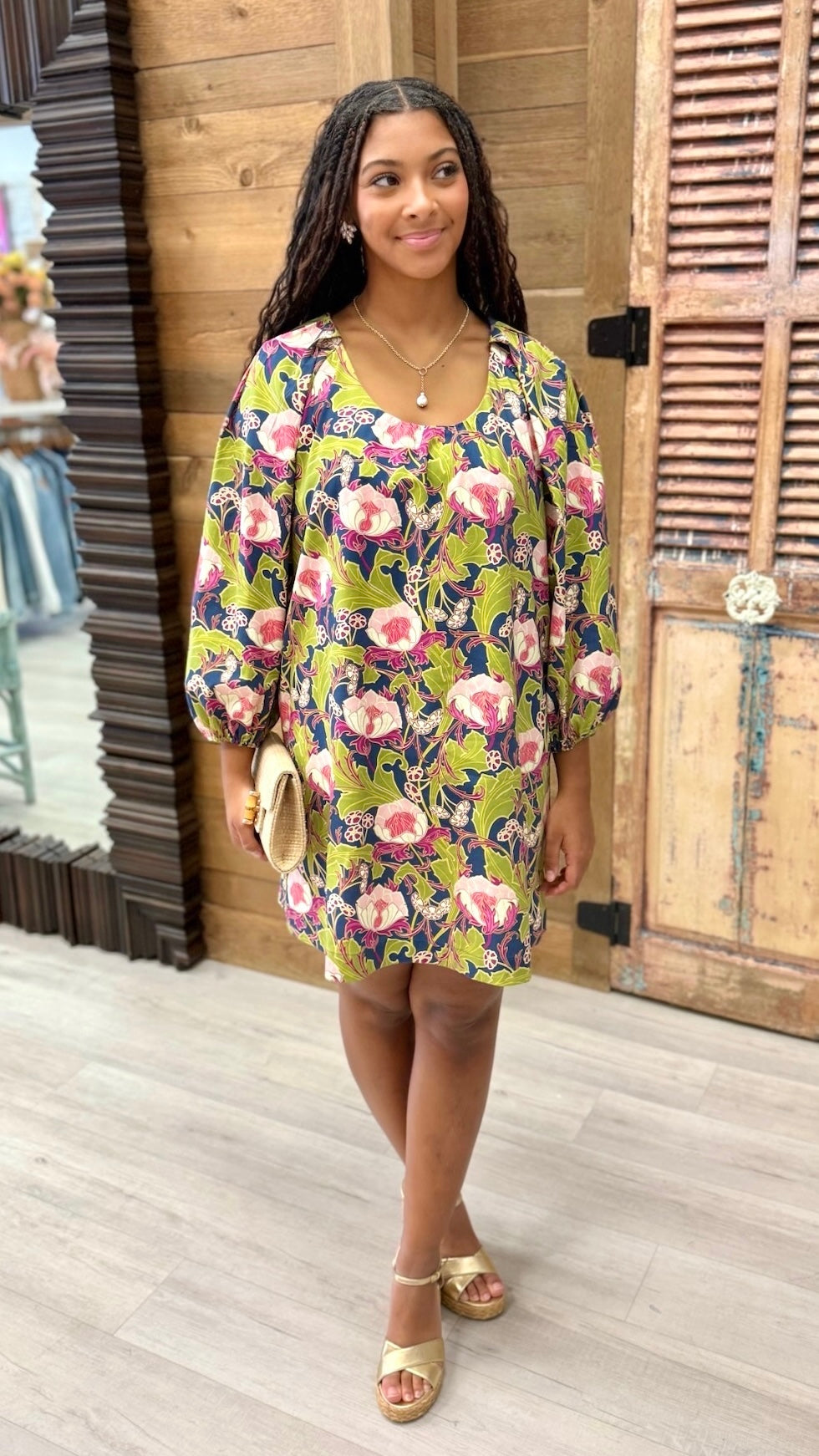 Uncle Frank Big Roses Dress - Navy