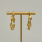 Gold Ribbon Hoops