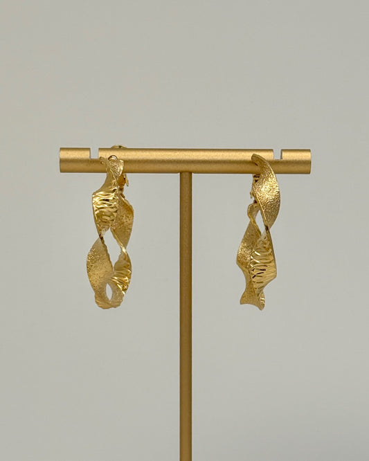 Gold Ribbon Hoops