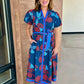 Della Dress - Indigo Feathers