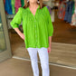 Ivy Jane Smocked Button Blouse - Greenz