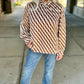 Wonderfully Wavy Tie Back Top - Brown