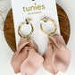 Color Coated Petal Earrings - Taupe
