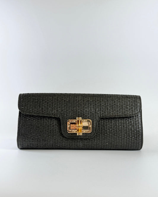 Bamboo Clutch Bag - Black