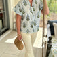 Ivy Jane Striped Block Print Top - Blue