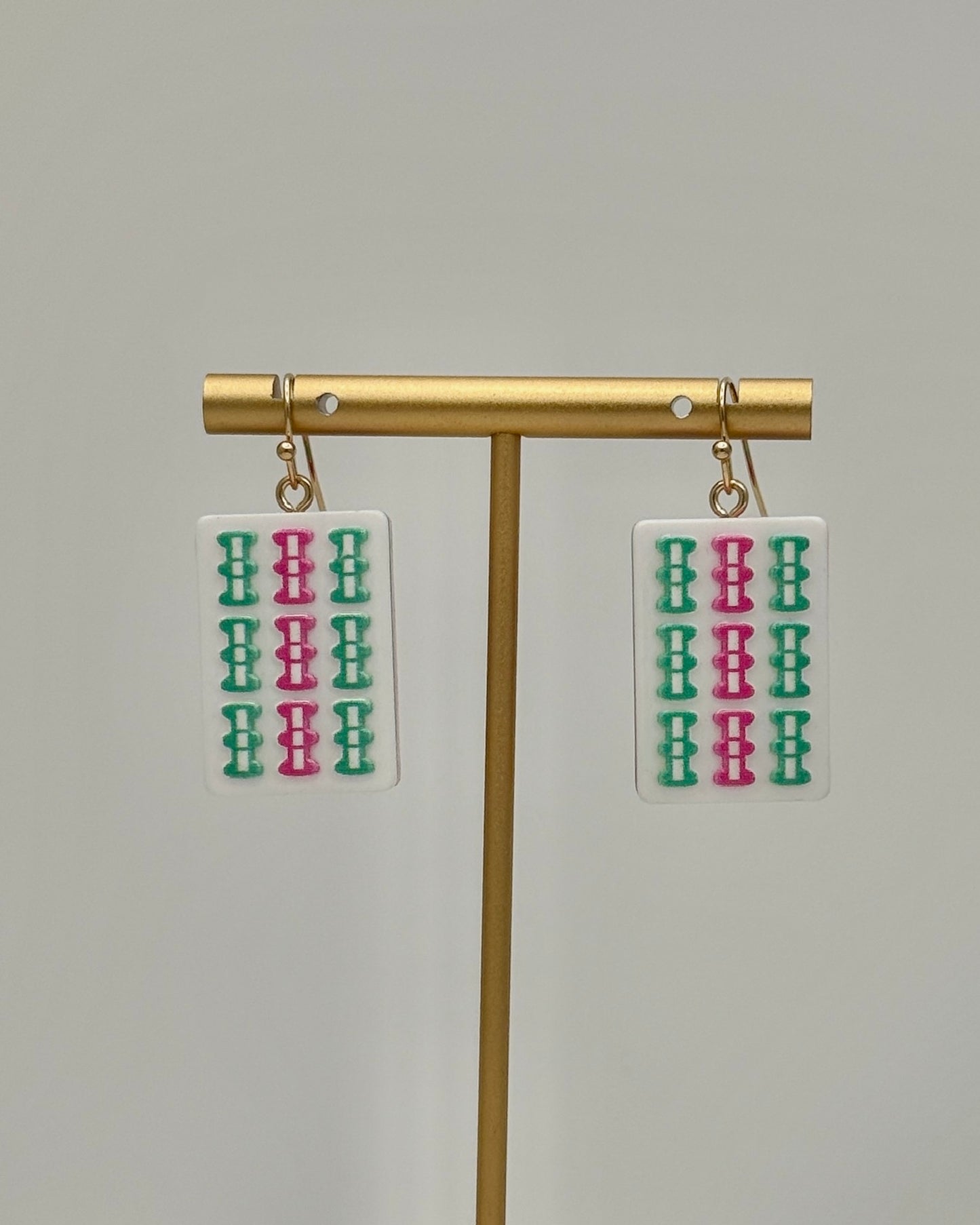 Bam Mahjong Tile Earrings