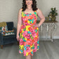 London Times Abstract Floral Midi Dress