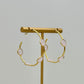 Gold & Light Pink Crystal Hoop Earrings