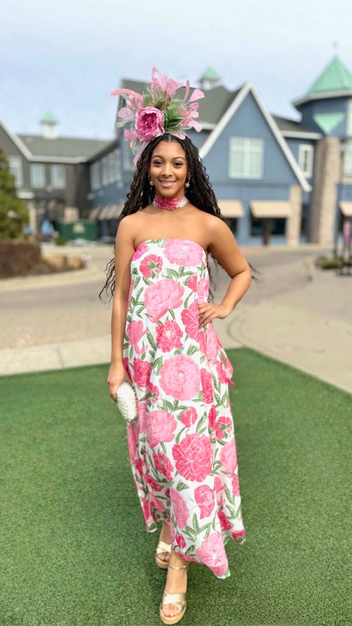 Lucy Strapless Dress - Pink