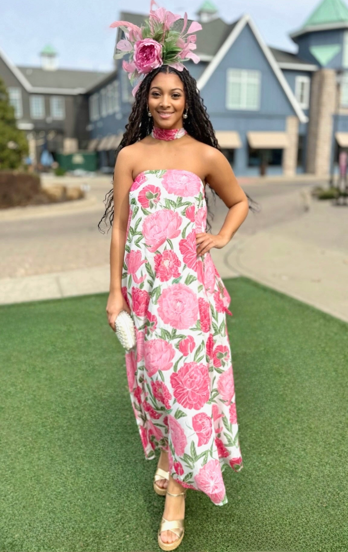 Lucy Strapless Dress - Pink