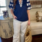 Leah Puff Sleeve Top - Navy