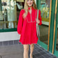 Emma Embroidered Dress - Red