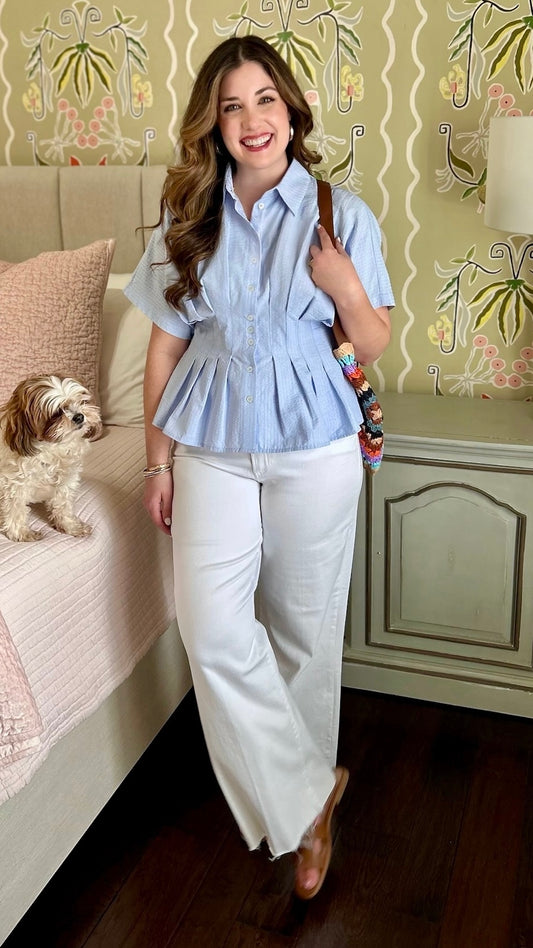 Becca Seersucker Top - Blue