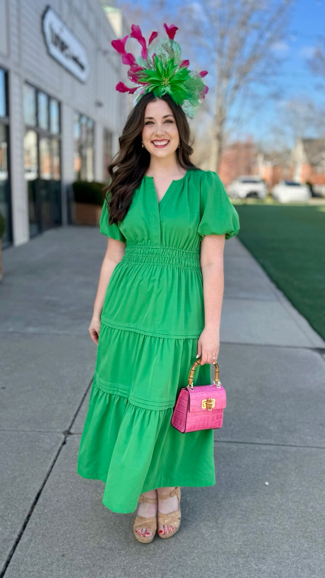 Summer Smocked Maxi Dress - Green