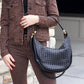 Black Woven Hobo Bag