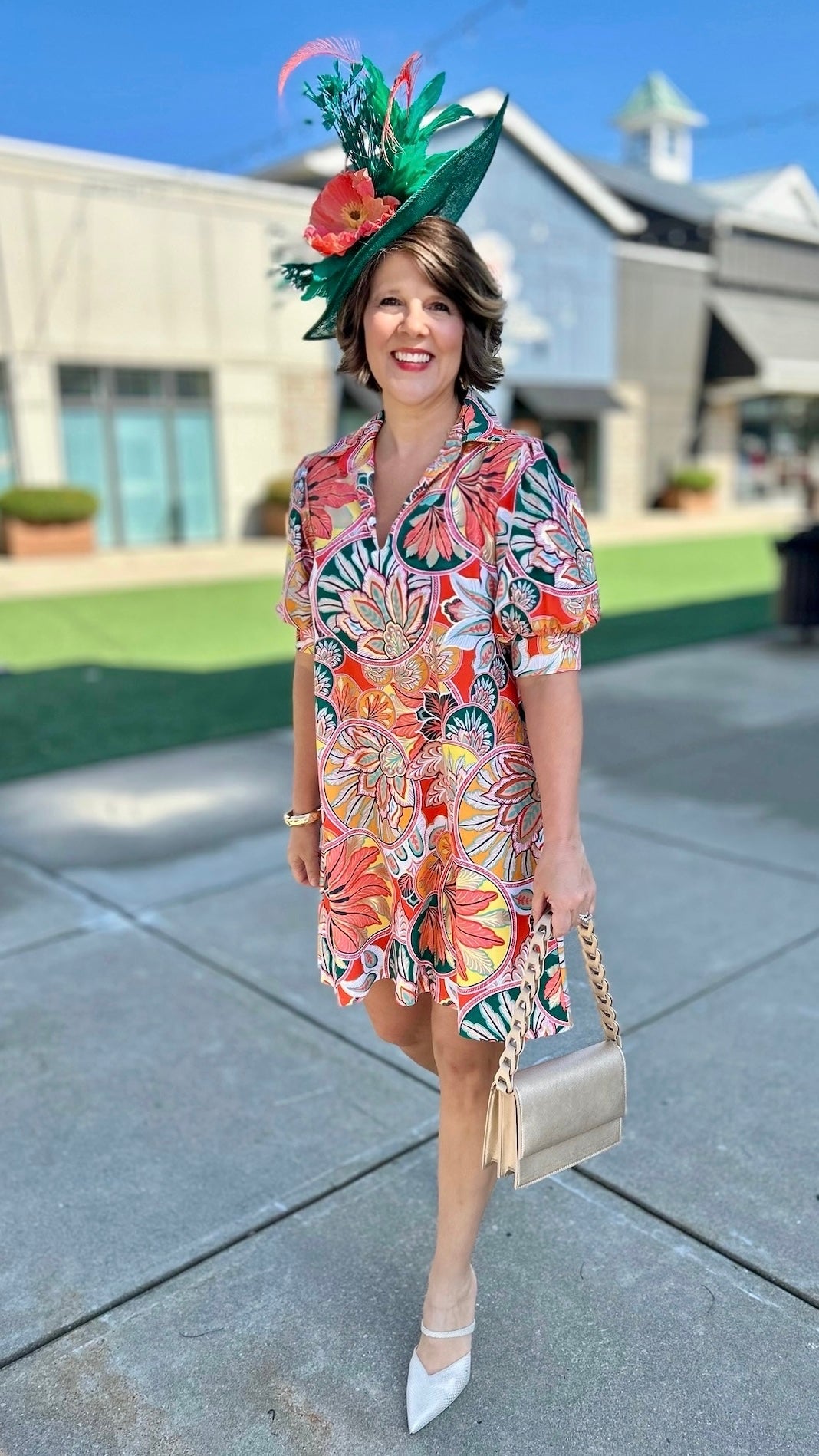 Jude Connally Emerson Stained Glass Dress - Coral