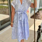 Lucy Floral Embroidery Midi Dress- Light Blue