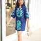 Clarissa Dress - Navy & Sea Green