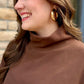 Coco Brown Mock Neck Pullover