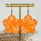 Raffia Flower Earring - Orange