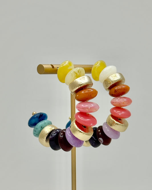 DARK MULTI BEAD HOOPS