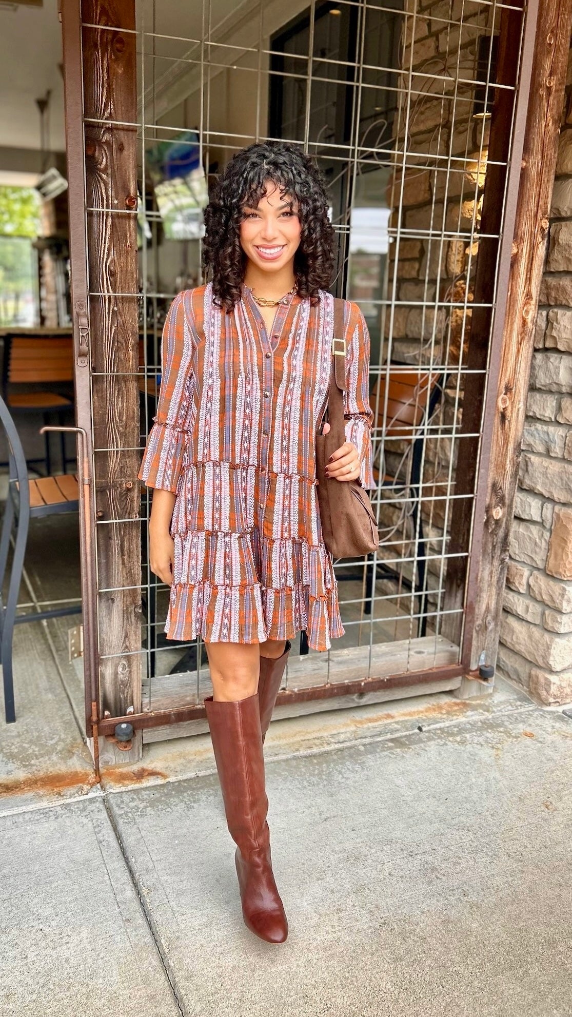 Uncle Frank Multi Tiered Plaid Dress