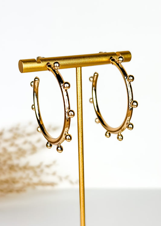 Dotty Gold Hoop Earrings
