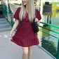 Perfect Puff Sleeve Dress - Burgundy