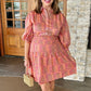 Uncle frank Elastic Shirtdress - Coral