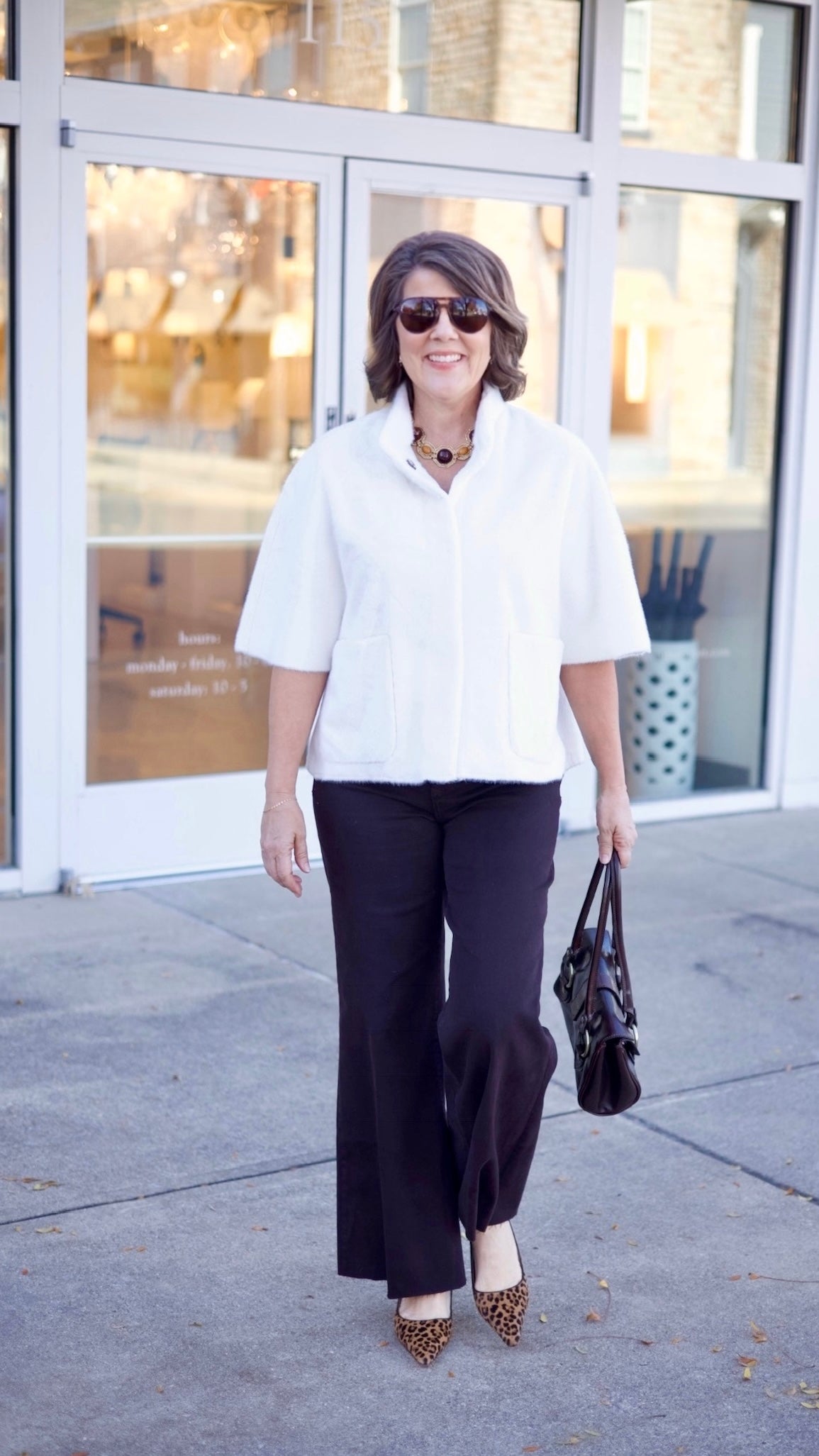 Ivy Jane Faux Fur Caplet - White