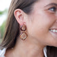 Teardrop Frame Earrings - Brown