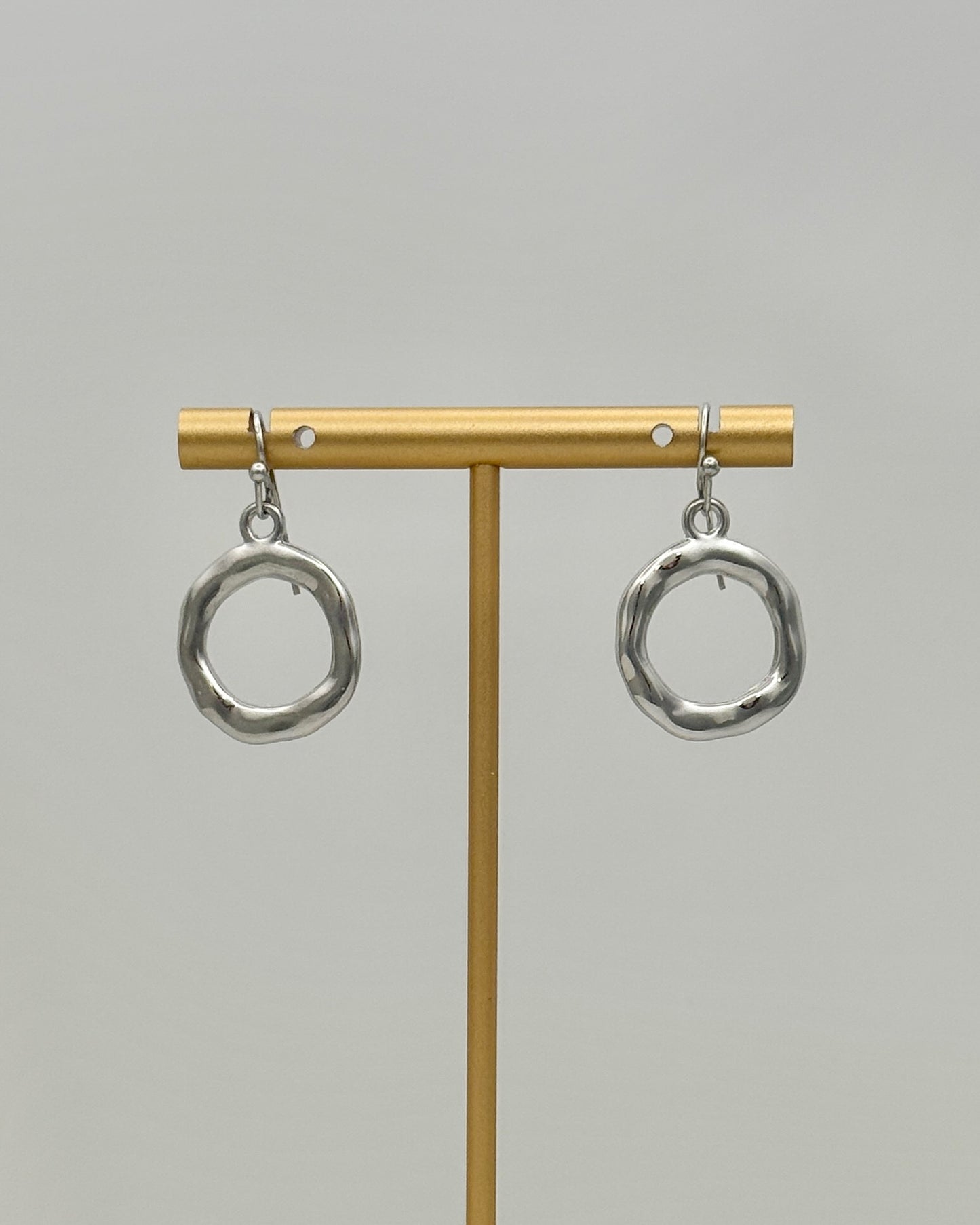 Silver Circle Drop Earrings