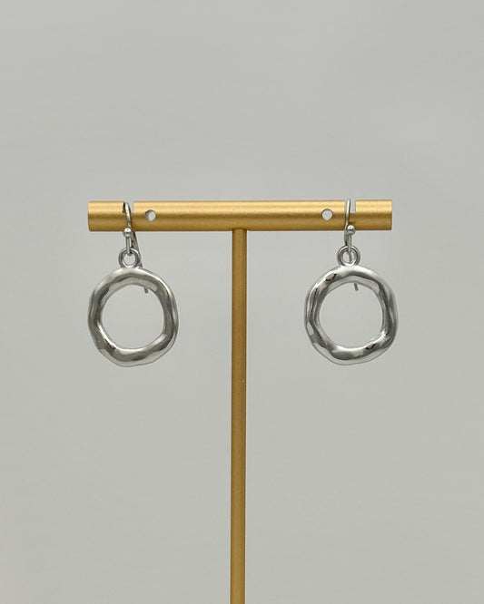 Silver Circle Drop Earrings