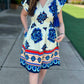Arianna Geometric Floral Dress