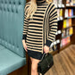 Fuzzy Stripe Sweater Dress