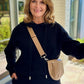 Sweater Knit Hoodie - Black