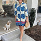 Ava Geometric Floral Dress - Multi