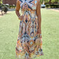 Helena Midi Dress - Mint/Rust