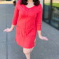 Habitat Escape 3/4 Sleeve Dress - Red