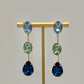 Shades of Blue Crystal 3 Tier Drop Earrings