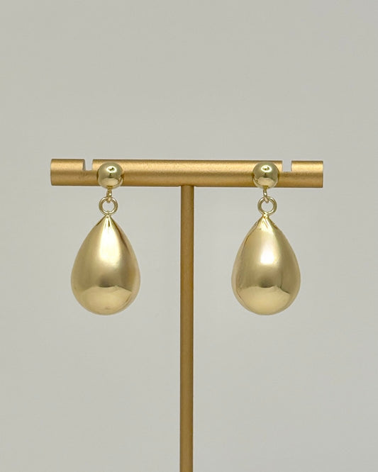 Light Gold Puff Teardrop Earrings