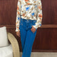 Violetta Smocked Floral Top - Ivory