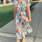 Beach Print Tie Shirt Dress - Multi