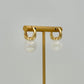 Gold Hoop Pearl Drop Earrings - Lrg