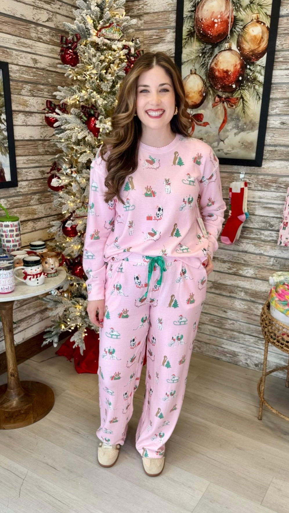 PJ Salvage Peace & Pawlidays Long Sleeve Top