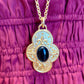 Black Stone Cross Necklace