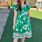 Arianna Mint Flora Dress