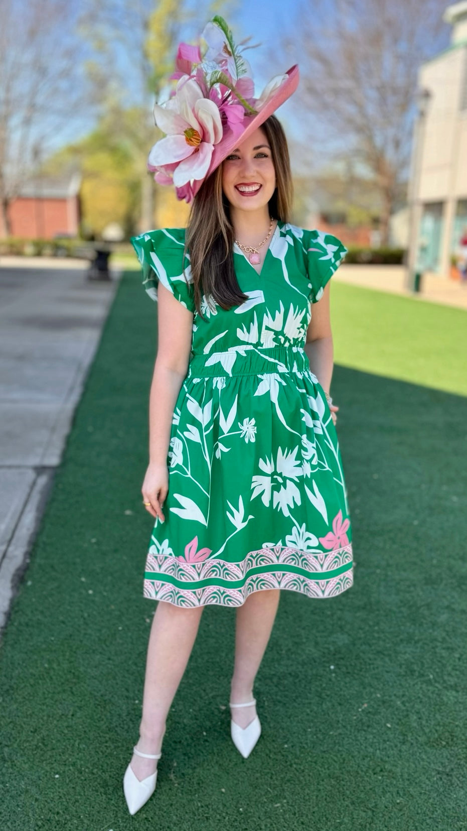 Arianna Mint Flora Dress