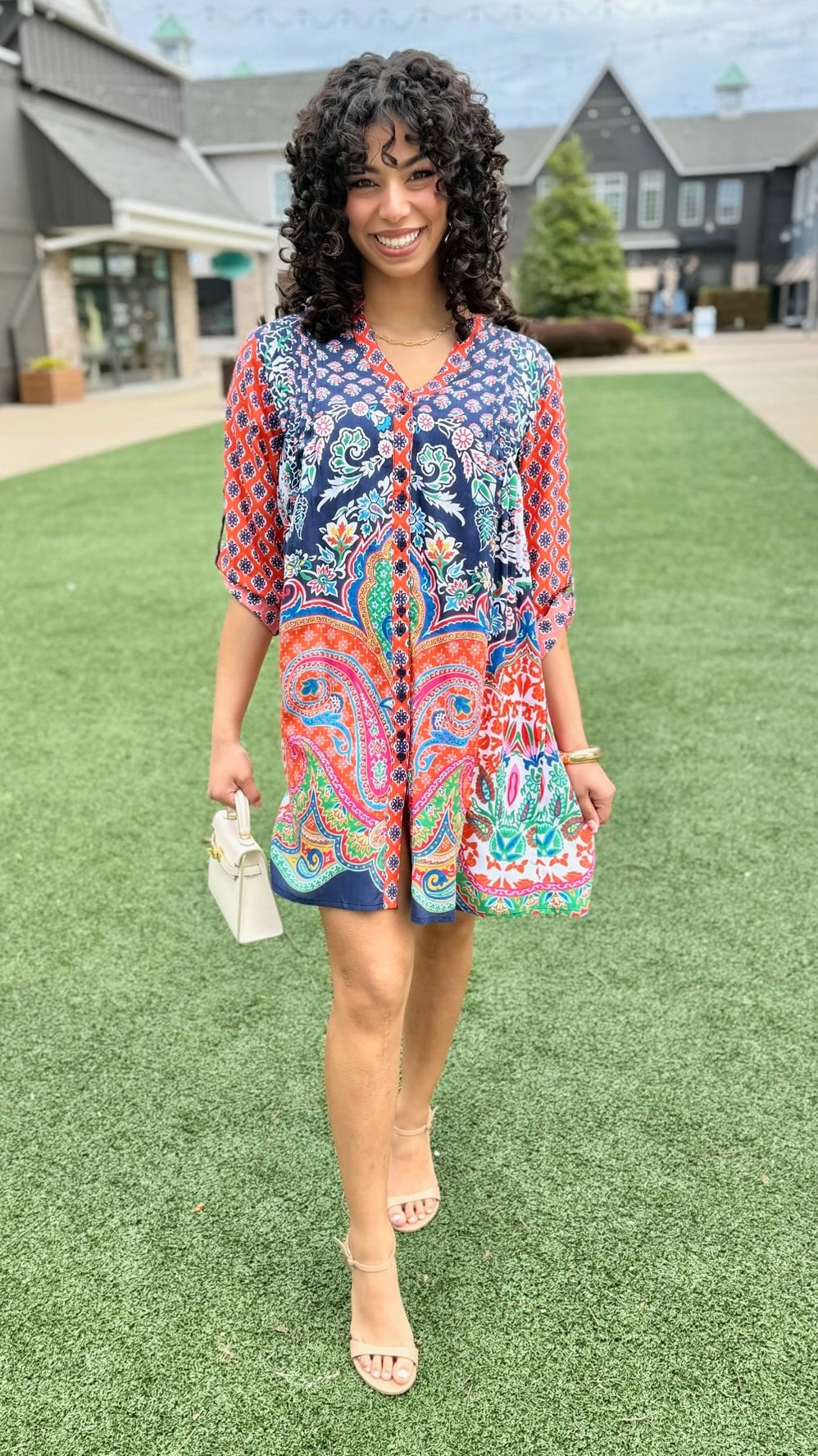 Sarai Button Dress - Navy