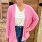 Slouch Knit Cardigan - Pink